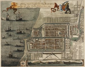 Mappa del Castello e della Città di Batavia, sull